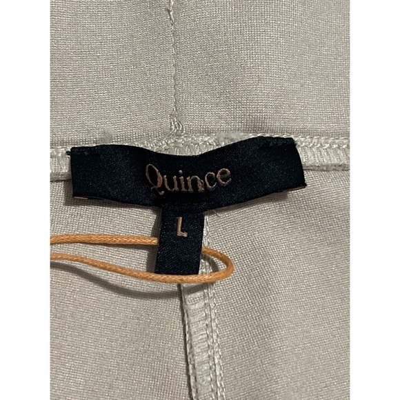 Quince Pants Women’s Large Petite LP Beige Ecru Ultra-Stretch Ponte Straight Leg - Picture 10 of 12